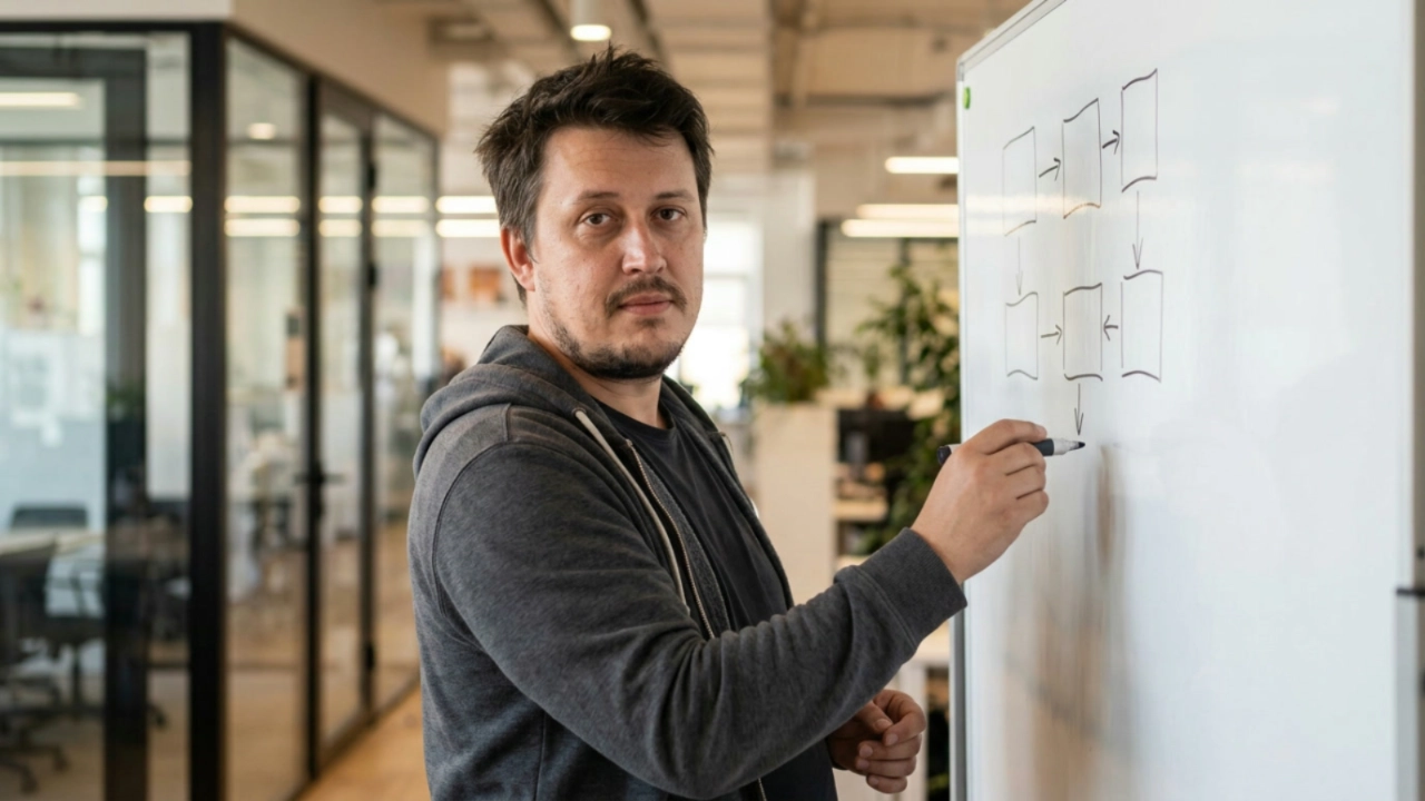 Программист Евгений Зайферт стал автором блога экспертов: 2 колонки о код-ревью и больших задачах 2 Евгений Зайферт — программист из Москвы у доски разбивает большую задачу на этапы